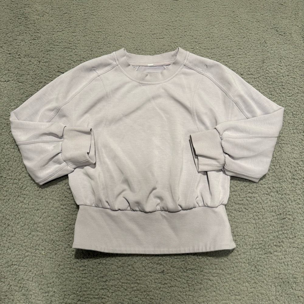 Lululemon Size 6 Softstreme Ribbed Hem Pullover Sweatshirt Faint Lavender